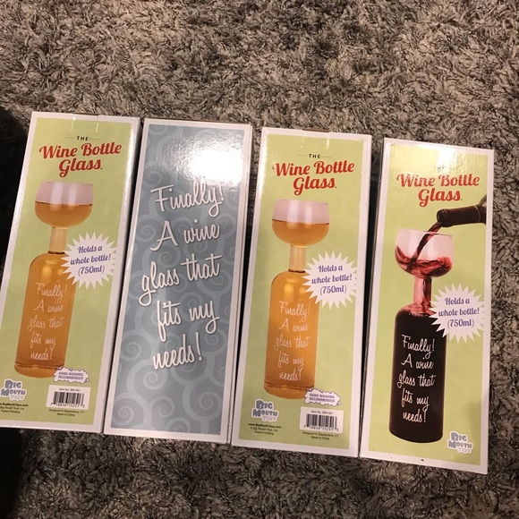 🍷 4 Wine Bottle Glass - Picture 1 of 3